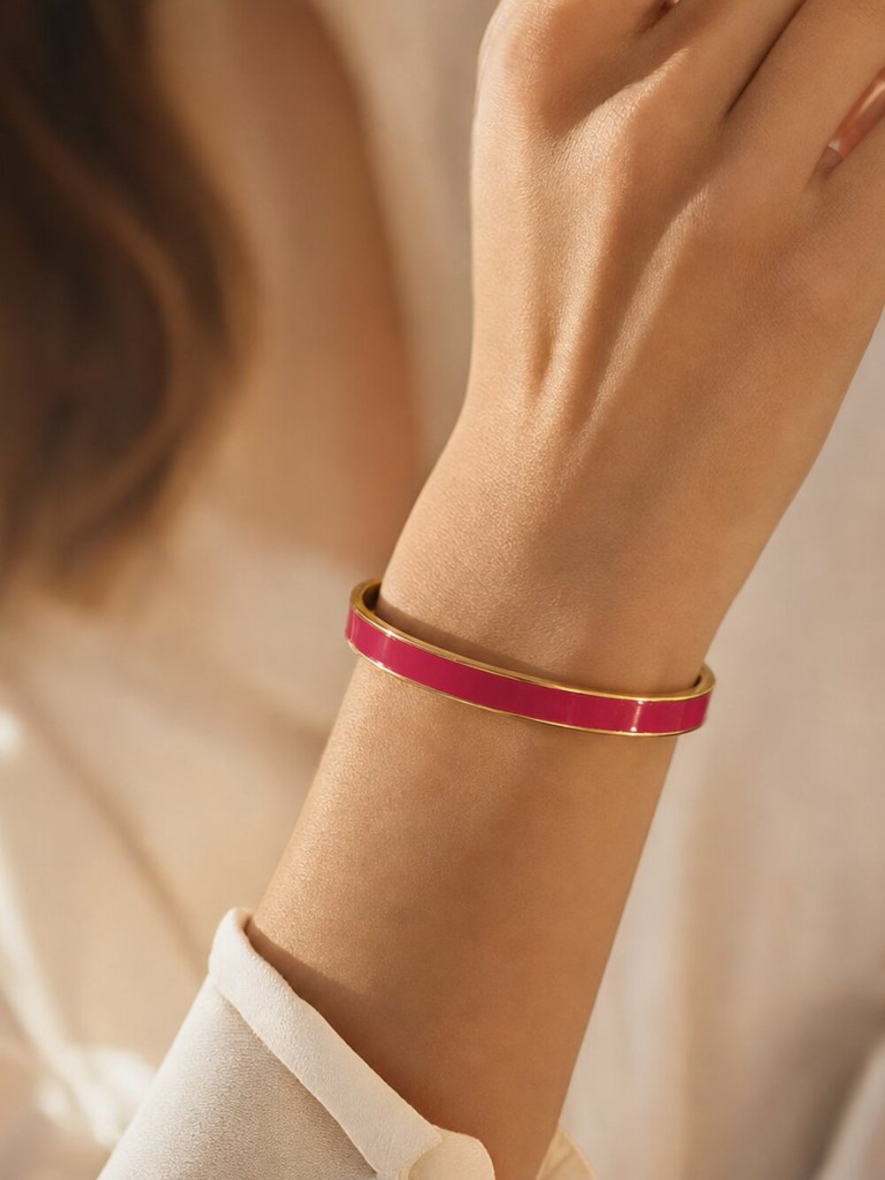 Kate Spade "On the Fast Track" Enamel Gold Bangle
